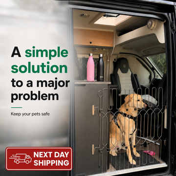 Dog Safety Gate Plus™ | No-Drill Folding Gate for Caravan & RV Doors