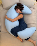 SnuggleMoon body pillow in Lunair Sky Blue cover – view 1