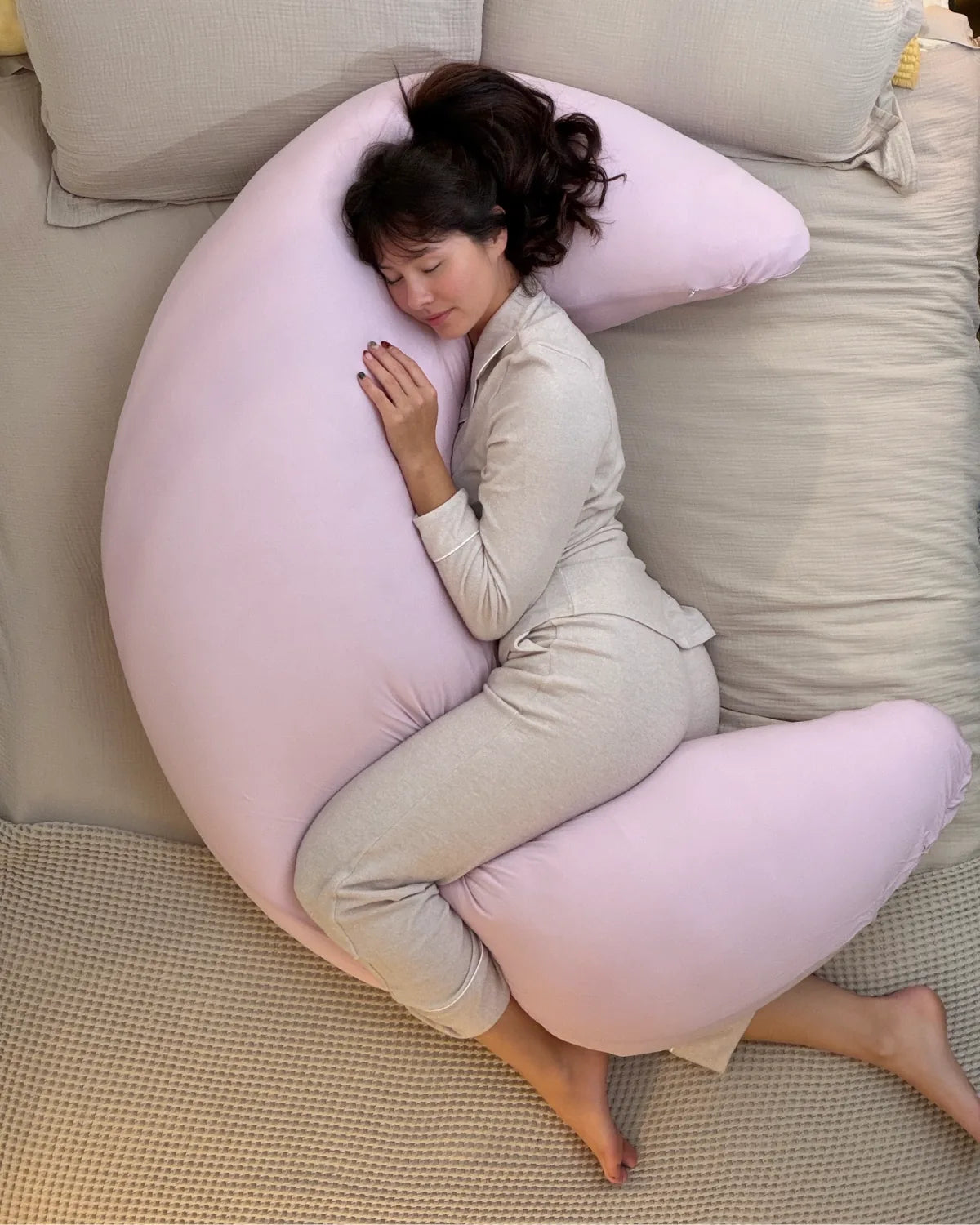 SnuggleMoon body pillow in Lunair Baby Pink cover – view 2