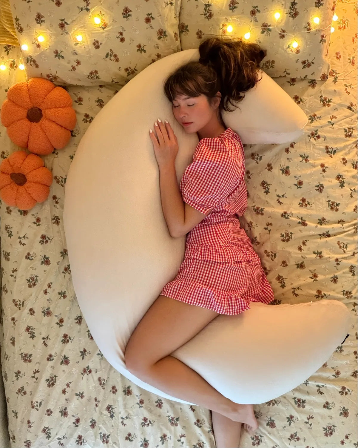 SnuggleMoon body pillow in Lunair Champagne cover – view 1
