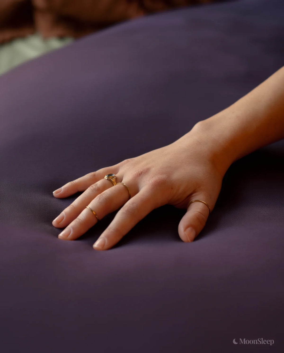 SnuggleMoon body pillow in Lunair Deep Plum cover – view 4