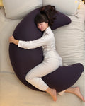 SnuggleMoon body pillow in Lunair Deep Plum cover – view 1