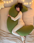 SnuggleMoon body pillow in EverMoon Moss cover – view 2