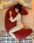 SnuggleMoon body pillow in EverMoon Rust cover – view 1