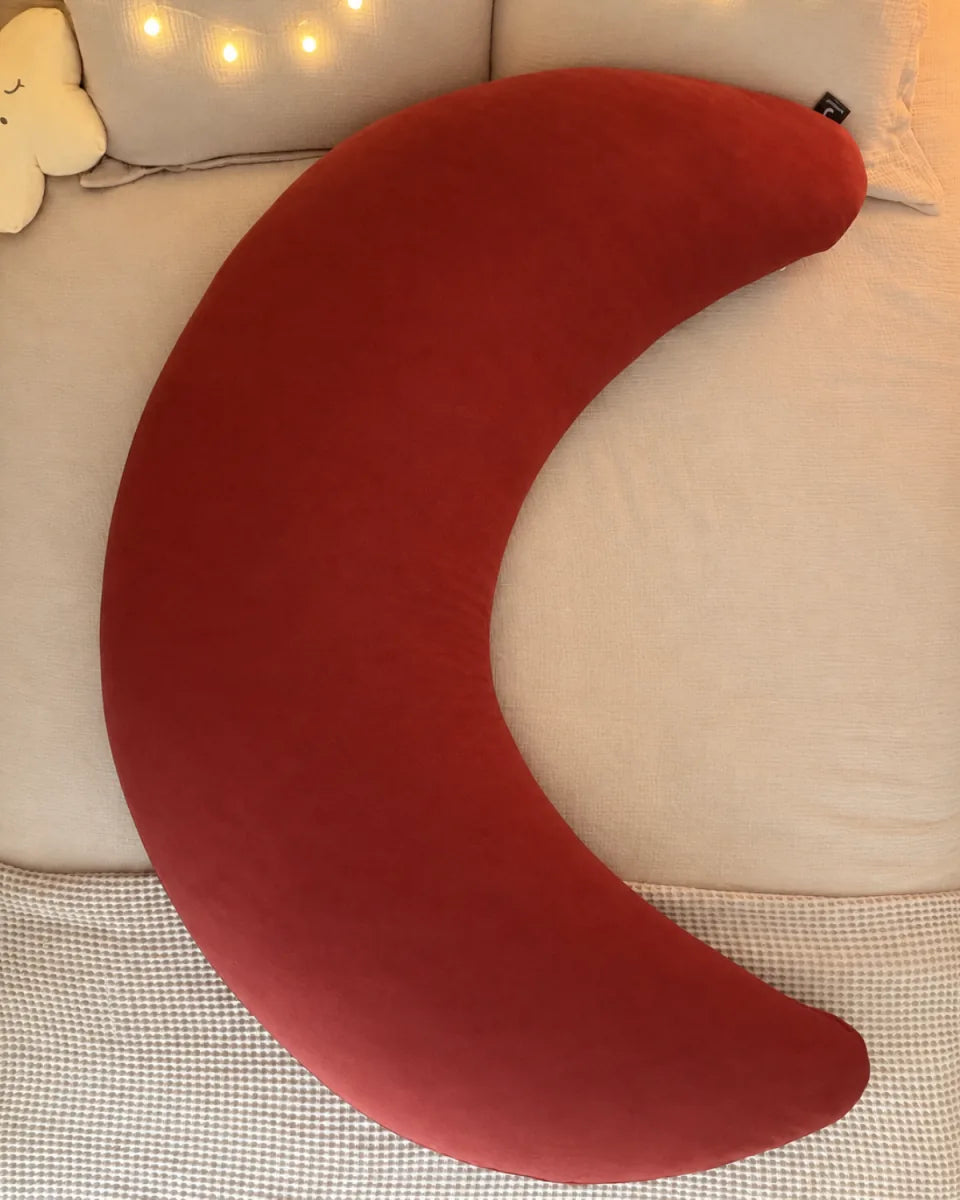 SnuggleMoon body pillow in EverMoon Rust cover – view 4