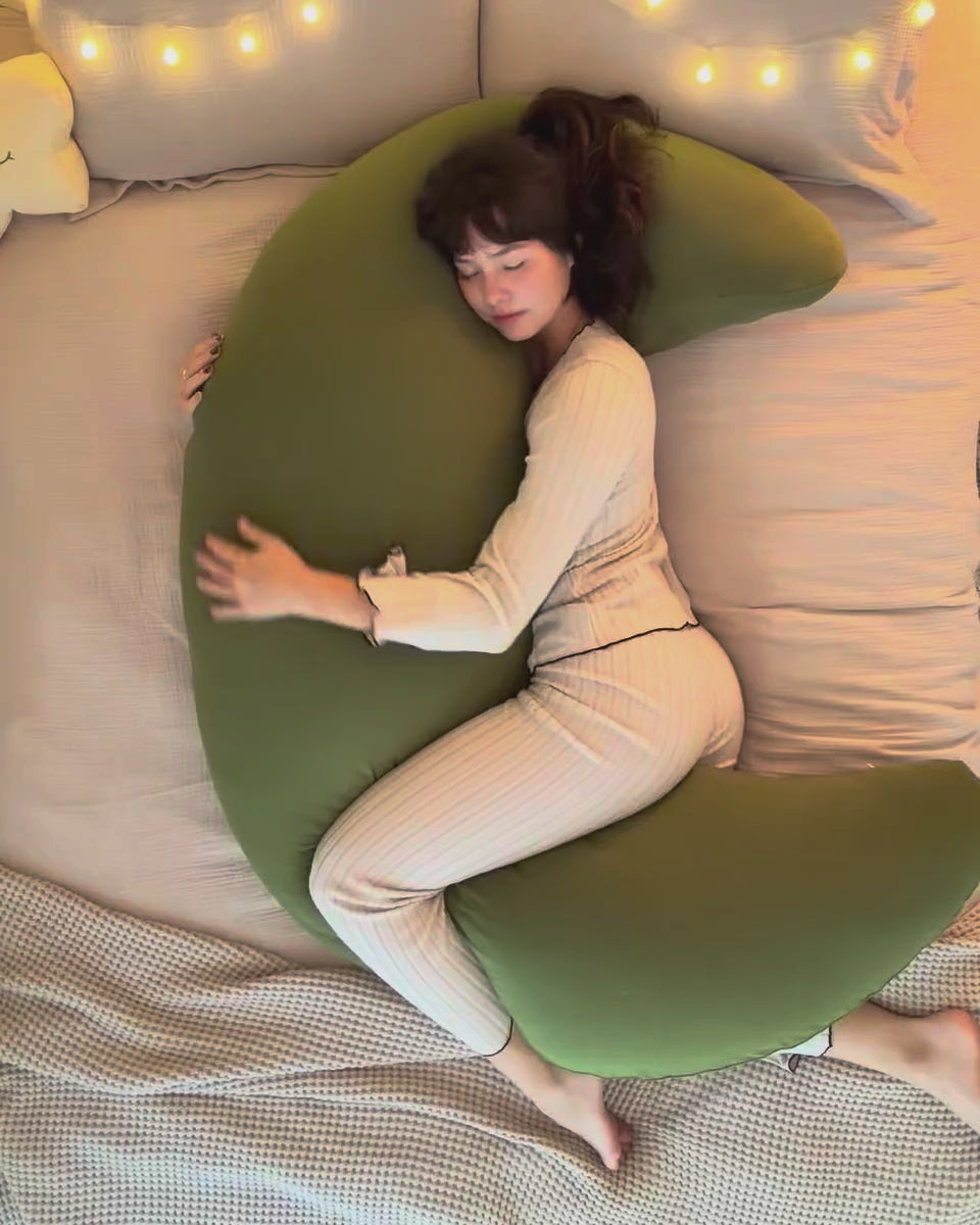 SnuggleMoon body pillow in EverMoon Moss cover – video