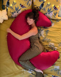 SnuggleMoon body pillow in Satin Crimson cover – view 2