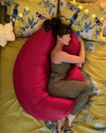 SnuggleMoon body pillow in Satin Crimson cover – view 3