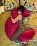 SnuggleMoon body pillow in Satin Crimson cover – view 4
