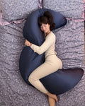 SnuggleMoon body pillow in Satin Midnight cover – view 2